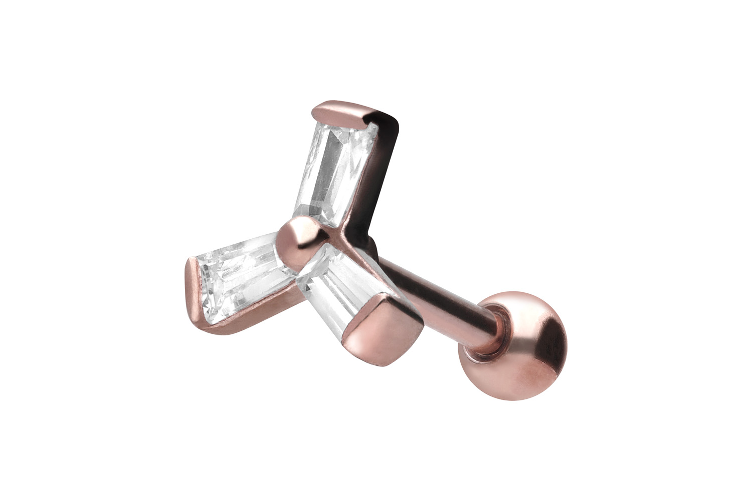Chirurgenstahl Ohrpiercing 3 KRISTALLE ++SALE++
